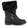 Bottes Fourré NOIR Fille Motif Fausse Fourrure Fermeture éclair