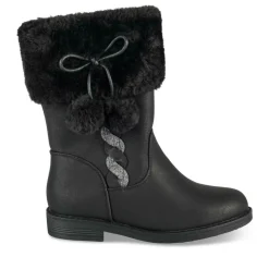 Bottes Fourré NOIR Fille Motif Fausse Fourrure Fermeture éclair