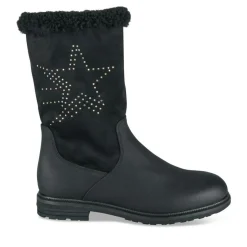 Bottes Fourré NOIR Fille Motif Fausse Fourrure Fermeture éclair
