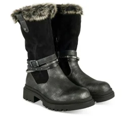 Bottes Fourré NOIR Fille Motif Iridescent Fermeture éclair