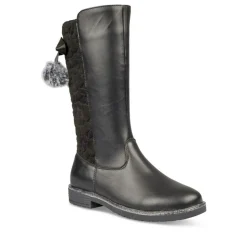 Bottes Fourré NOIR Fille Motif Uni Fermeture éclair