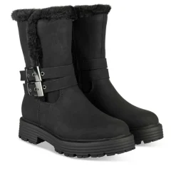 Bottes Fourré NOIR Fille Motif Fausse Fourrure Fermeture éclair