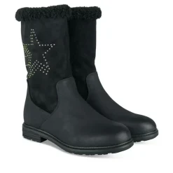 Bottes Fourré NOIR Fille Motif Fausse Fourrure Fermeture éclair
