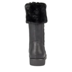 Bottes Fourré NOIR Fille Motif Uni Fermeture éclair