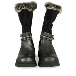 Bottes Fourré NOIR Fille Motif Iridescent Fermeture éclair