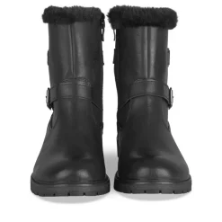 Bottes Fourré NOIR Fille Motif Fausse Fourrure Fermeture éclair