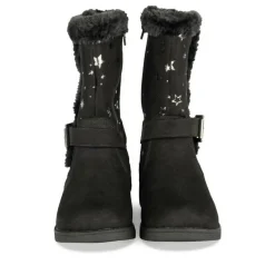 Bottes Fourré NOIR Fille Motif Etoiles Fermeture éclair
