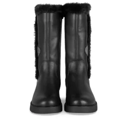 Bottes Fourré NOIR Fille Motif Coeurs Fermeture éclair
