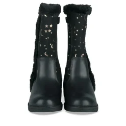 Bottes Fourré NOIR Fille Motif Uni Fermeture éclair