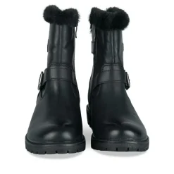 Bottes Fourré NOIR Fille Motif Fausse Fourrure Fermeture éclair