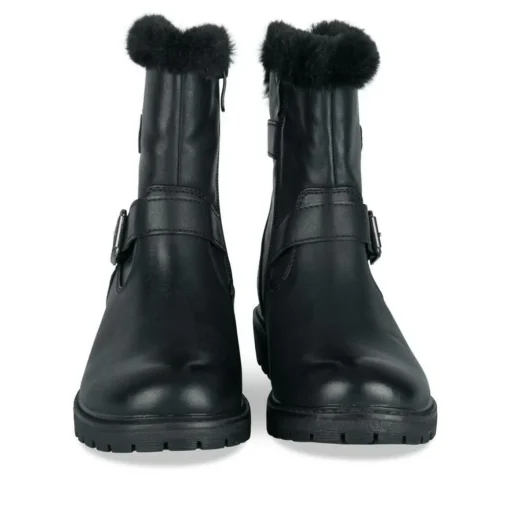 Bottes Fourré NOIR Fille Motif Fausse Fourrure Fermeture éclair