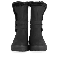 Bottes Fourré NOIR Fille Motif Fausse Fourrure Fermeture éclair