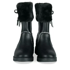 Bottes Fourré NOIR Fille Motif Uni Fermeture éclair