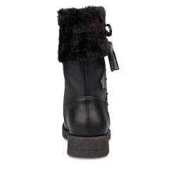 Bottes Fourré NOIR Fille Motif Uni Fermeture éclair