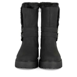 Bottes Fourré NOIR Fille Motif Fausse Fourrure Fermeture éclair
