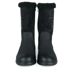 Bottes Fourré NOIR Fille Motif Fausse Fourrure Fermeture éclair