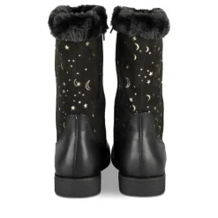 Bottes Fourré NOIR Fille Motif Iridescent Fermeture éclair