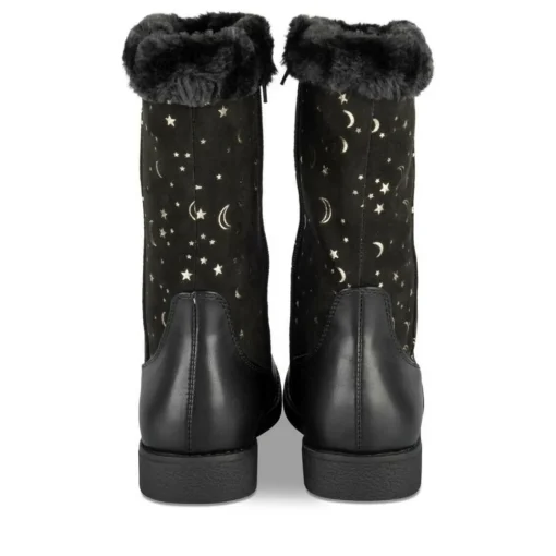 Bottes Fourré NOIR Fille Motif Iridescent Fermeture éclair