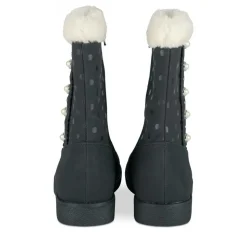 Bottes Fourré NOIR Fille Motif Uni Fermeture éclair