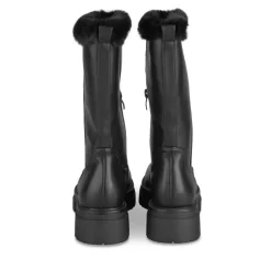 Bottes Fourré NOIR Fille Motif Uni Fermeture éclair