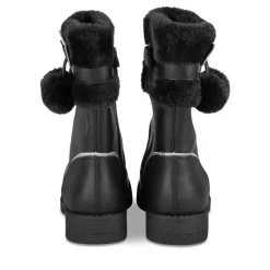 Bottes Fourré NOIR Fille Motif Fausse Fourrure Fermeture éclair