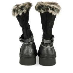 Bottes Fourré NOIR Fille Motif Iridescent Fermeture éclair