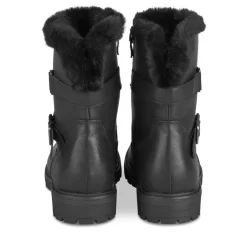 Bottes Fourré NOIR Fille Motif Fausse Fourrure Fermeture éclair