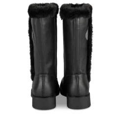 Bottes Fourré NOIR Fille Motif Coeurs Fermeture éclair