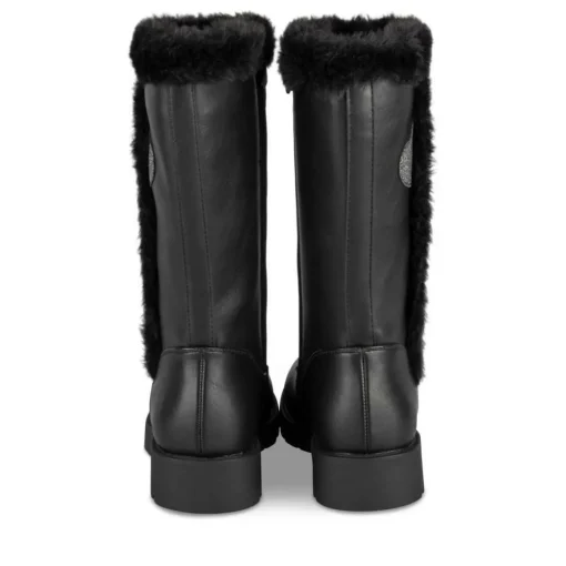 Bottes Fourré NOIR Fille Motif Coeurs Fermeture éclair