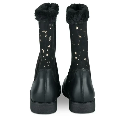 Bottes Fourré NOIR Fille Motif Uni Fermeture éclair