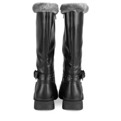 Bottes Fourré NOIR Fille Motif Coeurs Fermeture éclair