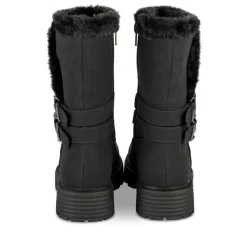 Bottes Fourré NOIR Fille Motif Fausse Fourrure Fermeture éclair