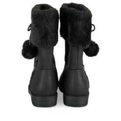 Bottes Fourré NOIR Fille Motif Fausse Fourrure Fermeture éclair