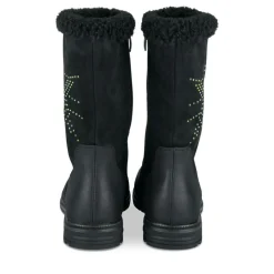Bottes Fourré NOIR Fille Motif Fausse Fourrure Fermeture éclair