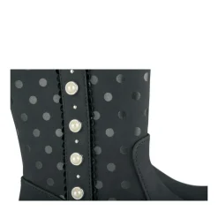 Bottes Fourré NOIR Fille Motif Uni Fermeture éclair