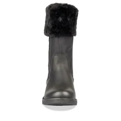 Bottes Fourré NOIR Fille Motif Uni Fermeture éclair