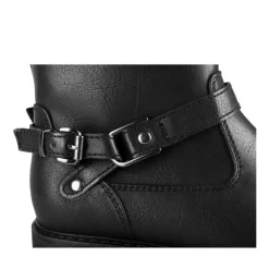 Bottes Fourré NOIR Fille Motif Fausse Fourrure Fermeture éclair
