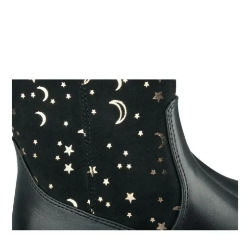 Bottes Fourré NOIR Fille Motif Uni Fermeture éclair