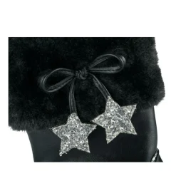 Bottes Fourré NOIR Fille Motif Uni Fermeture éclair