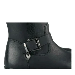Bottes Fourré NOIR Fille Motif Uni Fermeture éclair