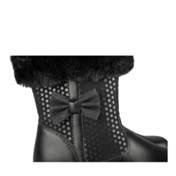 Bottes Fourré NOIR Fille Motif Uni Fermeture éclair