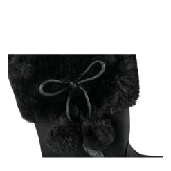 Bottes Fourré NOIR Fille Motif Fausse Fourrure Fermeture éclair