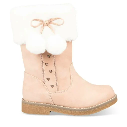 Bottes Fourré ROSE Fille Motif Uni Fermeture éclair