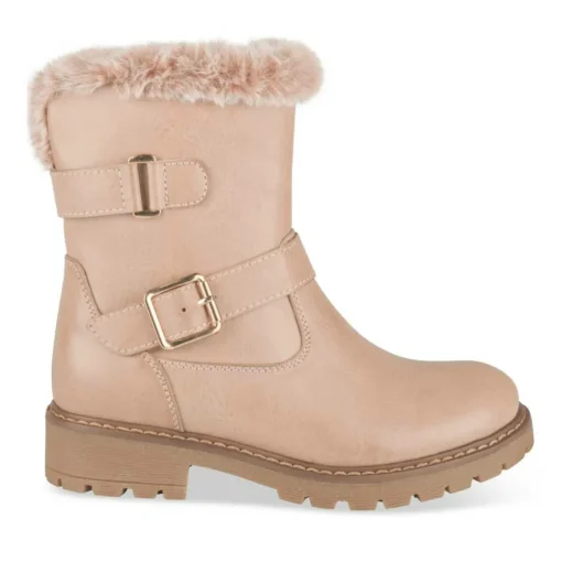 Bottes Fourré ROSE Fille Motif Fausse Fourrure Fermeture éclair