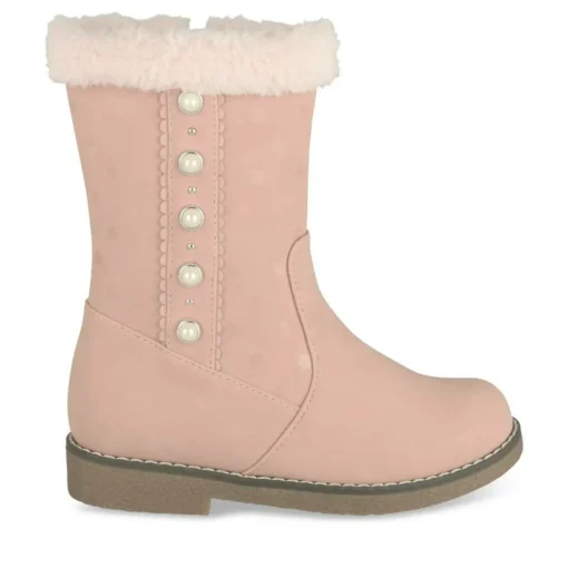 Bottes Fourré ROSE Fille Motif Uni Fermeture éclair