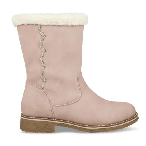 Bottes Fourré ROSE Fille Motif Uni Fermeture éclair