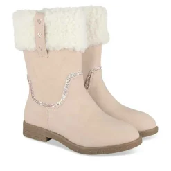 Bottes Fourré ROSE Fille Motif Coeurs Fermeture éclair
