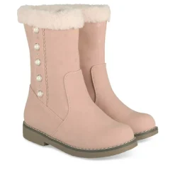 Bottes Fourré ROSE Fille Motif Uni Fermeture éclair
