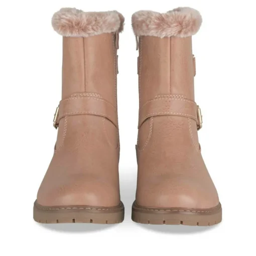 Bottes Fourré ROSE Fille Motif Fausse Fourrure Fermeture éclair