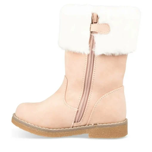 Bottes Fourré ROSE Fille Motif Uni Fermeture éclair